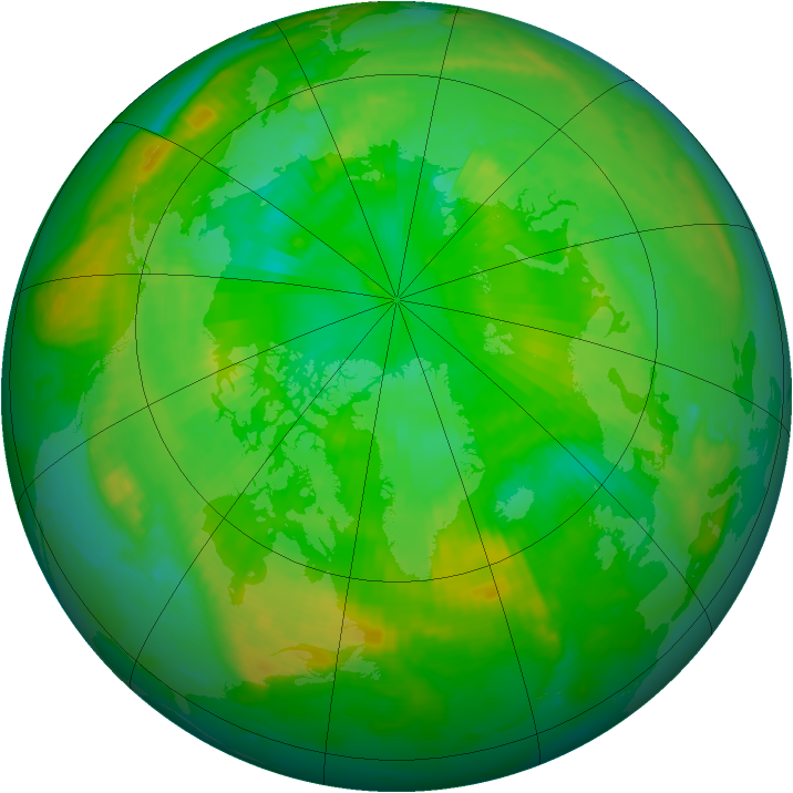 Arctic ozone map for 08 July 1999